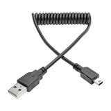 Tripp Lite U030-006-COIL 6' Hi-Speed USB 2.0-USB Mini-B Cable (M/M), Coiled, USB Type-A-Mini-B 6 ft. Coiled