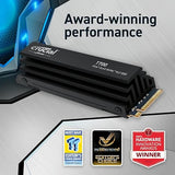 Crucial T700 4TB Gen5 NVMe M.2 SSD with heatsink - Up to 12,400 MB/s - DirectStorage Enabled - CT4000T700SSD5 - Gaming, Photography, Video Editing & Design - Internal Solid State Drive 4TB T700 w/Heatsink