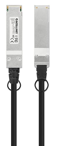 Intellinet QSFP+ 40G Passive DAC Twinax Cable QSFP+ to QSFP+ 0.5m MSA Compliant for Maximum Compatibility Direct Attach Copper AWG 30 Black