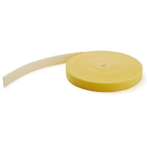 StarTech.com 100ft Hook and Loop Roll - Cut-to-Size Reusable Cable Ties - Bulk Industrial Wire Fastener Tape/Adjustable Fabric Wraps Yellow/Resuable Self Gripping Cable Management Straps (HKLP100YW) 100 feet Yellow