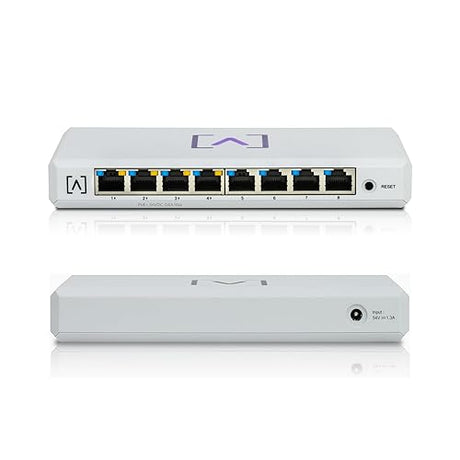 Alta Labs S8-POE 8-Port Cloud-Managed Switch with 4 PoE+ Ports | 60W PoE Budget | Desktop or Wall Mount
