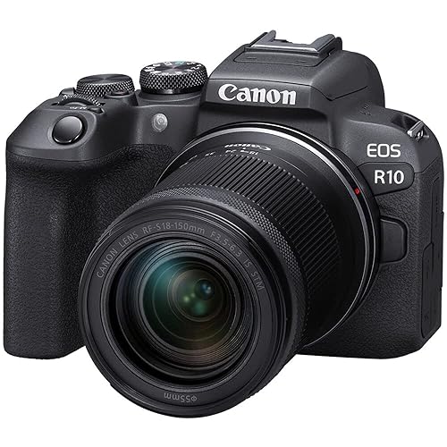 Canon EOS R10 RF-S18-150mm F3.5-6.3 is STM Lens Kit, Mirrorless Vlogging Camera, 24.2 MP, 4K Video, DIGIC X Image Processor, High-Speed Shooting, Subject Tracking, Compact, for Content Creators Black