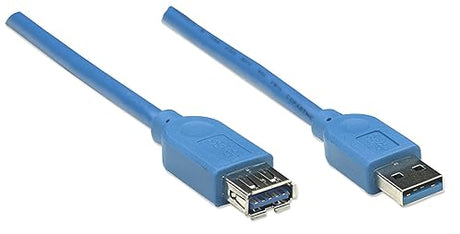 MANHATTAN High-Speed USB Expansion Cable Type-A (Male)/ A (Female) 3 M Blue 322447 3 m clear