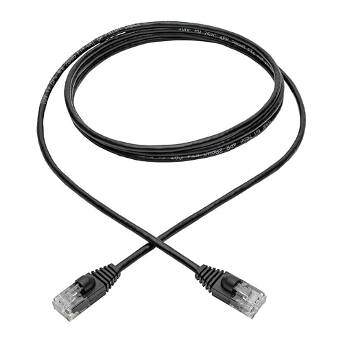 Tripp Lite N261-S06-BK Cat6a Gigabit Snagless Molded Slim UTP Patch Cable Networking M/M Black 6' 6' Black 6-ft.