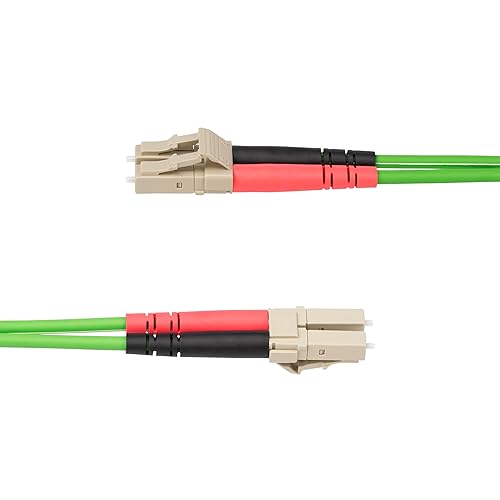 StarTech.com 1m (3ft) LC to LC (UPC) OM5 Multimode Fiber Optic Cable, 50/125µm Duplex LOMMF Zipcord, VCSEL, 40G/100G, Bend Insensitive, Low Insertion Loss, LSZH Fiber Patch Cord (LCLCL-1M-OM5-FIBER)