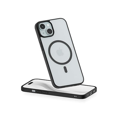 PEEL Bumper Case for iPhone 15 (Black) – Military-Grade Drop Protection, Embedded Magnet Compatible with MagSafe, Thin Minimalist Design, Branding Free – Showcases Your Device iPhone 15 Black