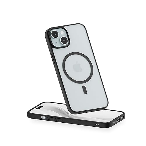 PEEL Bumper Case for iPhone 15 (Black) – Military-Grade Drop Protection, Embedded Magnet Compatible with MagSafe, Thin Minimalist Design, Branding Free – Showcases Your Device iPhone 15 Black