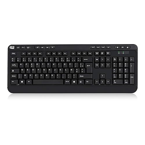 Adesso Antimicrobial Wireless Desktop Keyboard and Mouse French