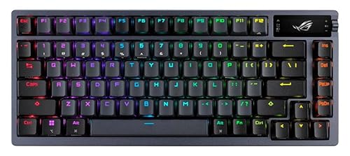 ASUS ROG Azoth 75 Wireless DIY Custom Gaming Keyboard, OLED display, Gasket-Mount, Three-Layer Dampening, Hot-Swappable Pre-lubed ROG NX Snow Switches & Keyboard Stabilizers, PBT Keycaps, RGB