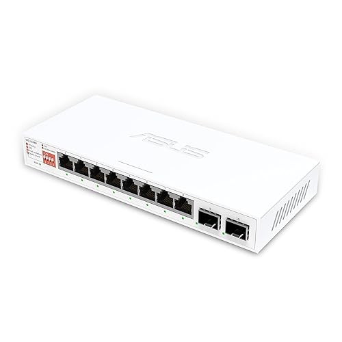 ASUS QG-U1080, 5-Port 2.5G and 2-Port 10G SFP+ Unmanaged Switch, Support 4 Intelligent Modes, Home Network Hub, Office Ethernet Splitter, Plug and Play, Easy Setup, Desktop, Silent Operation