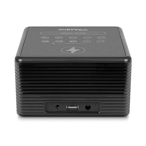 Aluratek Wireless Charging (5W) Clock Radio, FM Radio w/Bluetooth Speaker, USB Charging Port (ABQC02F)