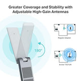 TP-Link AX1800 WiFi 6 USB Adapter for Desktop PC (Archer TX21UH) Wireless Network Adapter with 2.4GHz, 5GHz, MU-MIMO, OFDMA, High Gain Dual Band 5dBi Antenna, WPA3, Supports Windows 11/10