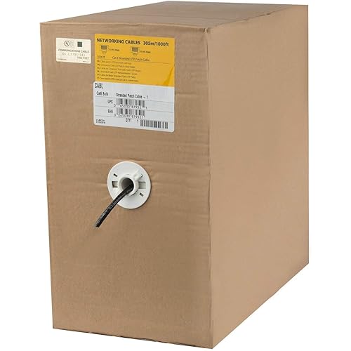 1000FT BULK CAT6 BLACK STRANDED
