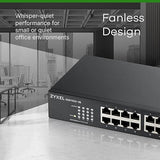 Zyxel 16-Port Gigabit Ethernet Unmanaged Switch - Fanless Design GS1100-16