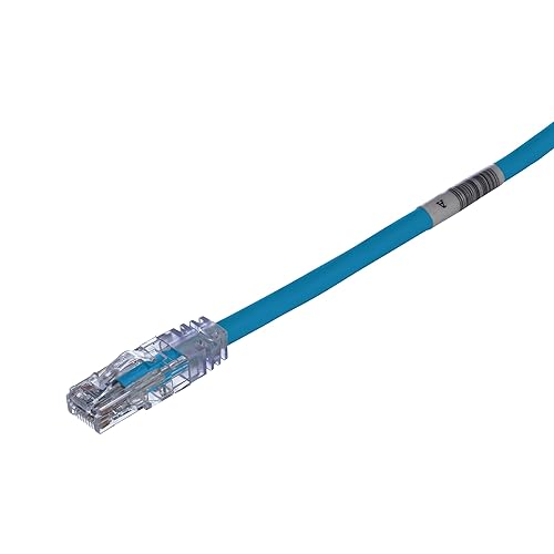 Panduit UTPSP2BUY Category-6 8-Conductor Strain Relief Clear Boot Patch Cord, 2-Feet, Blue