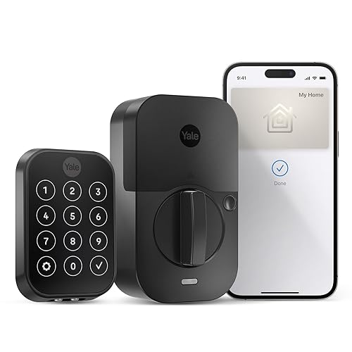 Yale Assure Lock 2 Plus Apple Home Keys, Black Keyless Entry Door Lock with Keypad for Code Entry Lock and Auto-Unlock (No Wi-Fi) Remote Access Requires Apple Home Hub via HomeKit, ?YRD450-N-BLE-BSP Black Suede No Wi-Fi