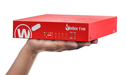 WatchGuard Firebox T145 with 1 Year Total Security Suite - Tabletop Firewall, 2.5Gb, 1Gb & SFP Ports, Enterprise Security for Branch Locations (WGT145641)