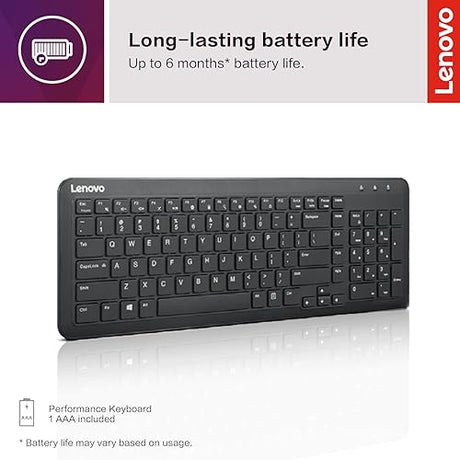 Lenovo 300 Wireless Keyboard, Black