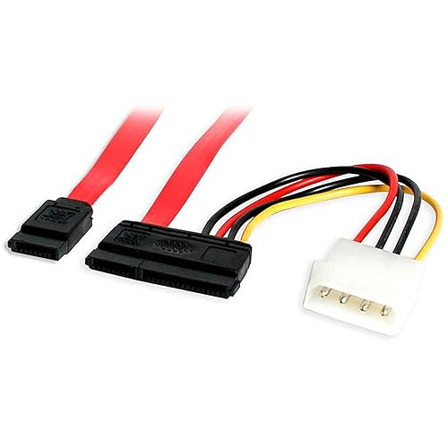 StarTech.com 18in SATA Serial ATA Data and Power Combo Cable - SATA cable - Serial ATA 150/300/600 - SATA combo (R) to 4 pin internal power, SATA - 1.5 ft - red - SATA18POW