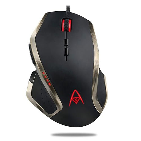 Adesso iMouse X3 Multi Color 9 Button Optical Ergonomic Gaming Mouse with 6 Foot USB Cable Wire and 7 Levels DPI Switch