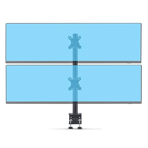 StarTech.com Desk Mount for 2X Vertically Stacked Monitors, Dual 49, Total 70lb (32kg), C-Clamp, VESA, 16:9/32:9, TAA