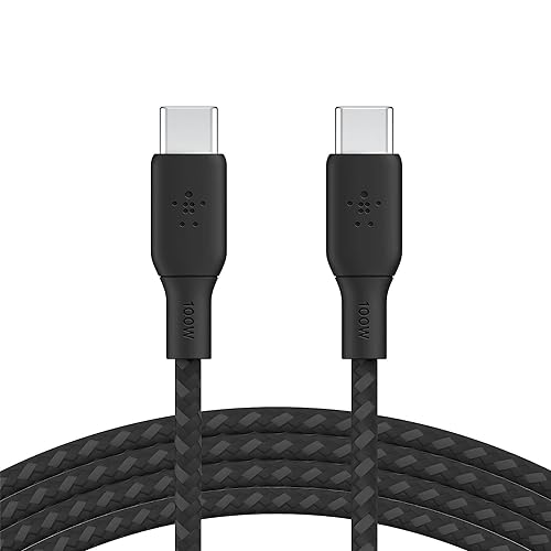 Belkin BoostCharge USB-C to USB-C Power Cable (2M, 6.6ft), Fast Charging Cable with 100W Power Delivery, USB-IF Certified, Compatible with MacBook Pro, Chromebook, Samsung Galaxy, iPad, & More - Black