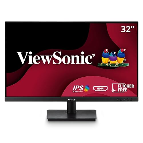 ViewSonic VA3209M 32 Inch IPS Full HD 1080p Monitor with Frameless Design, 75 Hz, Dual Speakers, HDMI, and VGA Inputs for Home and Office,Black 32-Inch IPS