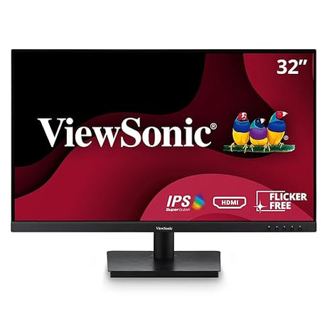 ViewSonic VA3209M 32 Inch IPS Full HD 1080p Monitor with Frameless Design, 75 Hz, Dual Speakers, HDMI, and VGA Inputs for Home and Office,Black 32-Inch IPS