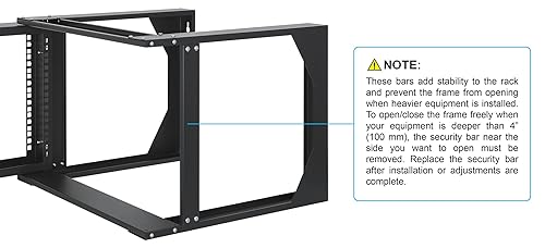 Intellinet 6U 19 2 Post Open Frame Server Wall Mount Rack - 180 Degree Gate Swing, Flatpacked, Antistatic Powder Coated Steel – for IT Network Equipment & AV Devices – 3 Yr Mfg Warranty – 716178 6U 2 Post - Flatpacked