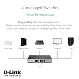 D-Link 16-Port Gigabit Unmanaged Desktop/Rackmount Switch, Rugged Metal Chassis, Fanless, Plug & Play, IEEE 802.3az Energy Efficient Ethernet (EEE), 5-Year Warranty (DGS-1016C) Metal 16-Port Gigabit