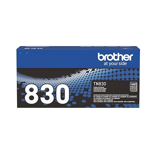 Brother Genuine TN830 Standard Yield Black Toner Cartridge for 1,200 Pages