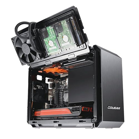 Cougar QBX Pro Gaming PC Case - Mini ITX Computer Case-Compact- Expandible-Massive Storage - 80mm Fan(1), 90mm Fan(1), 120mm Fans(4)