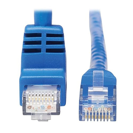 Tripp Lite Up Angle Cat6 Ethernet Cable, Gigabit Molded UTP Network Patch Cable, Blue, 15 ft. (N204-015-BL-UP)