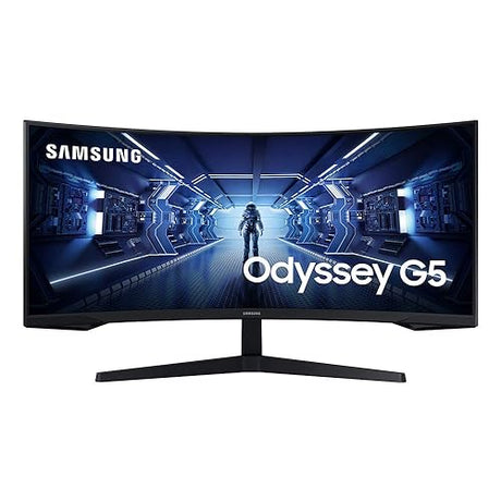 SAMSUNG 34" Odyssey G5 Ultra-Wide Gaming Monitor with 1000R Curved Screen, 165Hz, 1ms, FreeSync Premium, WQHD, LC34G55TWWNXZA, 2020, Black 34-inch Ultra WQHD, 165Hz Curved