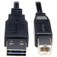 Tripp Lite UR022-010 10-Feet USB 2.0 Universal Reversible M/M Device Cable, Black