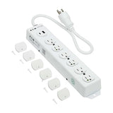 Tripp Lite Eaton Medical Hospital Power Strip with 2 USB Charging Ports, 6 Outlets + 2 Foot Cord, UL 1363 Certified Power Strip, Wall Mount and Under