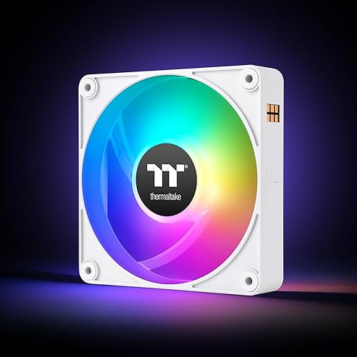 Thermaltake CT140 EX ARGB Sync PC Cooling Fan White (3-Fan Pack), Magnetic Connection, 5V Motherboard Sync, 16.8 Million Colors 9 Addressable LEDs, 140 mm Case/Radiator Fan, CL-F191-PL14SW-A