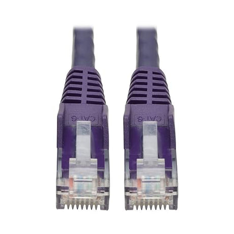 Tripp Lite Cat6 Gigabit Snagless Molded UTP Patch Cable (RJ45 M/M), Purple, 1 Ft