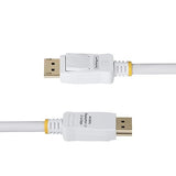 StarTech.com 10ft (3m) White VESA Certified DisplayPort 1.2 Cable, 4K 60Hz, 21.6Gbps, Latching DP Connectors, DP 1.2 Cable