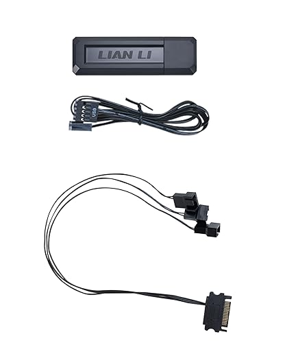 Lian Li UNI Fan L-Wireless Controller for SL Wireless, TL Wireless & Strimer Wireless with PWM SATA Cable - Black (RF-T-B) RF-T-B.01(Black)