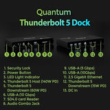 IOGEAR Quantum Thunderbolt 5 Dock Pro - 10 Devices - 80gbps - 2.5G - TB5 Host Dual 8K 60hz / Triple 4K Display 120hz - USB-A, SD 4.0, Audio - TAA - 140W Host Power - Includes PSU - Win 11 — GTD58KTAA