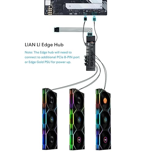 Lian Li UNI Fan TL - LCD Wireless 140 - Single Pack (Reverse Blade) - 2.4 GHz Wireless Signal ARGB Fan & Dual-Zone Lighting Control - 140mm - Controller NOT Included & Required -White (14RTLLCD1W1W) LCD 1 x 140mm Reverse White