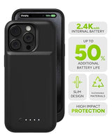 Mophie Juice Pack iPhone 15 Pro Battery Case - Legendary Power & Protection - Up to 50% Extra Battery, 6ft Drop Safety, Eco-Friendly Design, Black