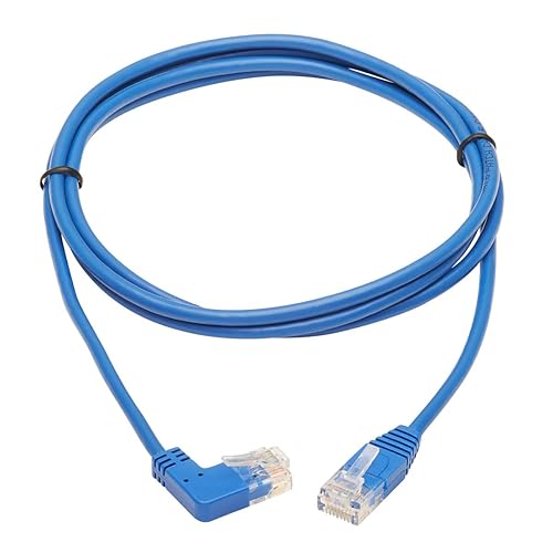 TRIPP LITE Right Angle Cat6 Ethernet Cable, Gigabit Molded Slim UTP Network Patch Cable, Blue, 7 ft. (N204-S07-BL-RA)