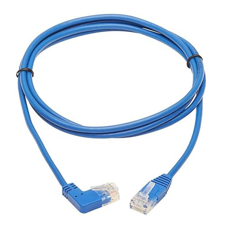 TRIPP LITE Right Angle Cat6 Ethernet Cable, Gigabit Molded Slim UTP Network Patch Cable, Blue, 7 ft. (N204-S07-BL-RA)