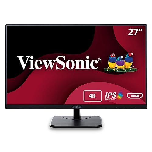 ViewSonic VA2756-4K-MHD 27 Inch IPS 4K Monitor with Ultra-Thin Bezels, HDMI and DisplayPort Inputs for Home and Office