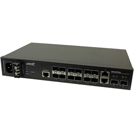 Transition Networks - SM12DP2XA-NA - Transition Networks Managed Gigabit Ethernet Fiber Switch - 2 Ports - Manageable - 4 Layer Supported - Modular - Twisted Pair, Optical Fiber - Rack-mountable