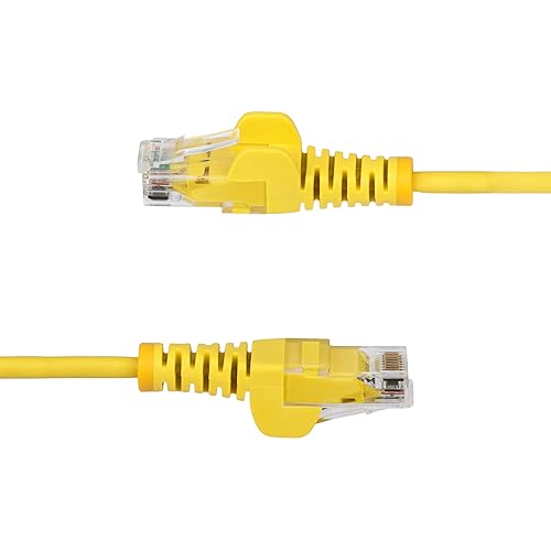 StarTech.com 25ft Yellow Slim CAT6 Ethernet Cable, Snagless RJ45, LSZH, 28AWG Bare Copper, Slim Network Patch Cable/Cord