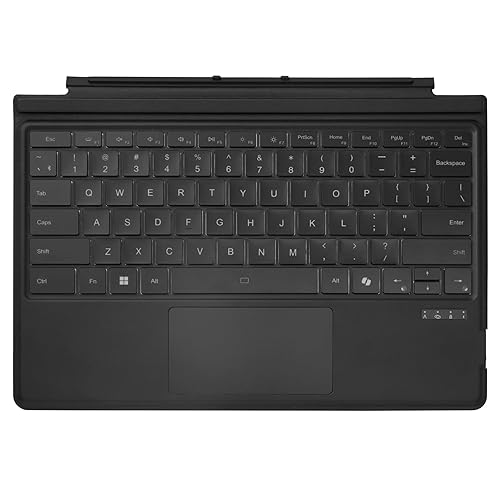 ADESSO Surface Pro Case with Bluetooth Keyboard and Touchpad Slim Quiet Fast Scissor Switch Keys Faux Suede and Leather Cover for Surface Pro 3 4 5 6 7 Ultra Slim Aluminum