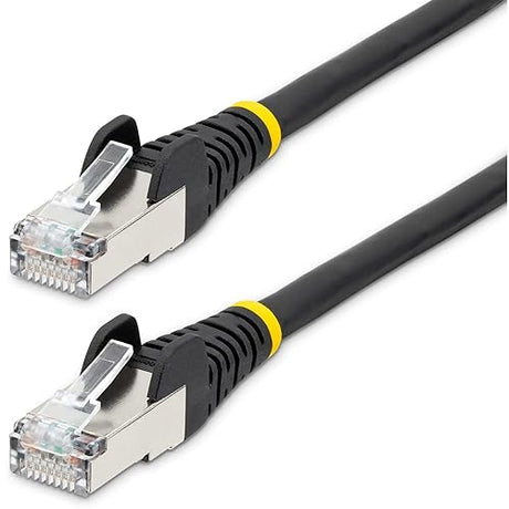 StarTech.com 14ft CAT6a Ethernet Cable - Low Smoke Zero Halogen (LSZH) - 10 Gigabit 500MHz 100W PoE RJ45 S/FTP Black Network Patch Cord Snagless w/Strain Relief (NLBK-14F-CAT6A-PATCH) Black 14 ft